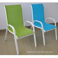 hot sell and design colorful metal outdoor stackable sling chair